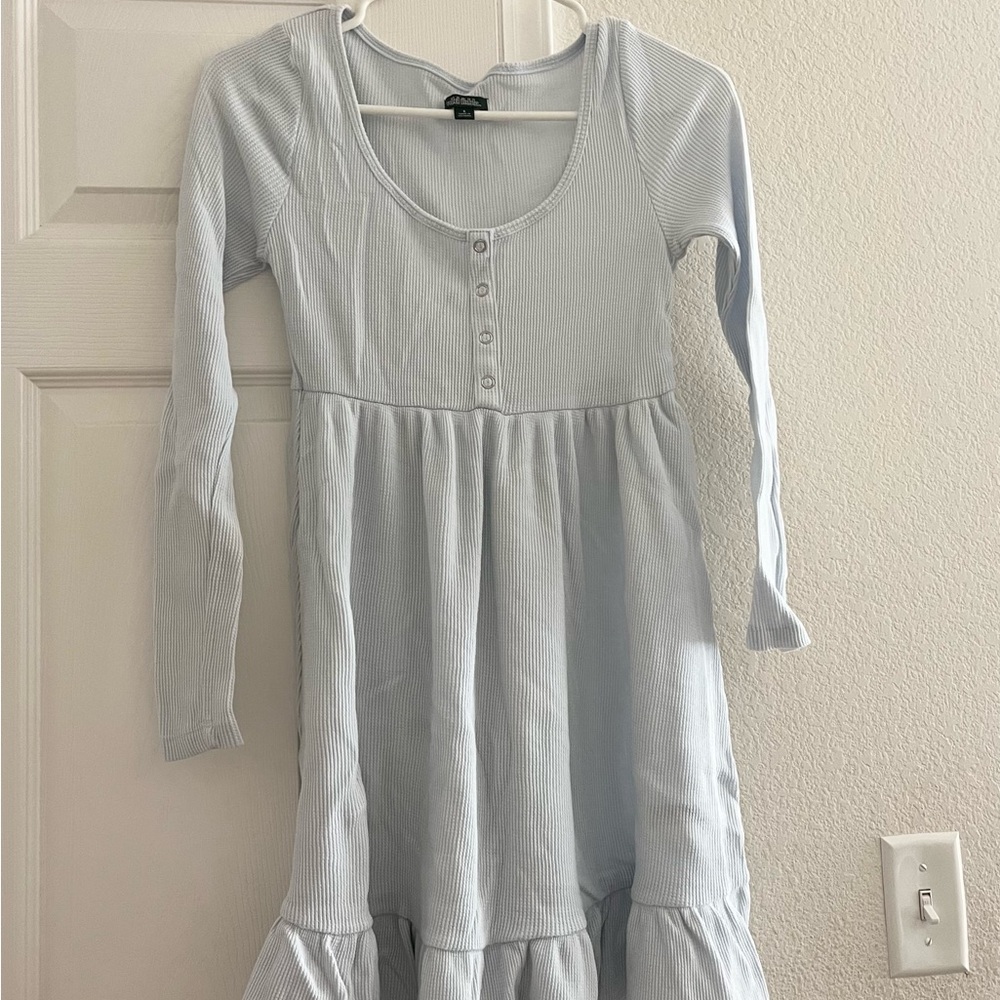 Baby blue dress with button-up detail